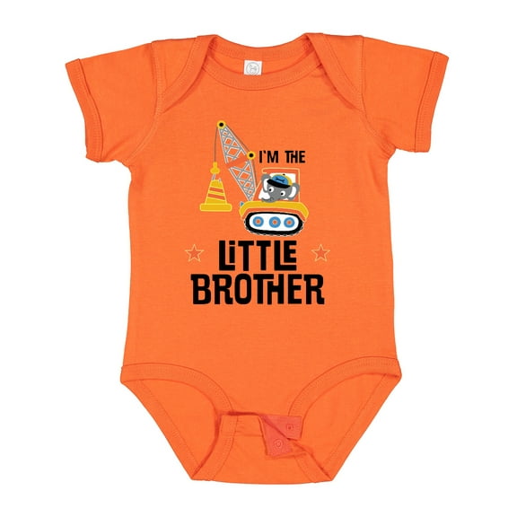 Inktastic Little Brother Construction Truck Boys Boys Baby Bodysuit