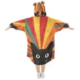 thumbnail image 2 of FORMRS Wearable Blanket Hoodie with Sleeves for Kids Cozy Flannel Sweatshirt, Black Cat, 2 of 7