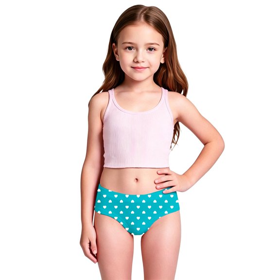 Little Girl's Bikini Sets Two Piece Swimsuit UPF 50 Sun Rash Guard And Swim Shorts For Beach Pool Summer Swimwear Size 6-7T