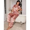 thumbnail image 4 of Women‘s Short Sleeve Pajama Set With Floral Print And Satin Collar, 4 of 7