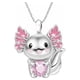 thumbnail image 1 of Collar con Dije de Axolotl AxolotlNeck01 1 Pza Collar Ajolote/Corazón Plata/Rosa Metal. High Monaco MXAXO-001, 1 of 5