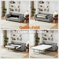 thumbnail image 6 of CHIC HOUSE Pull Out Sofa Bed Couch Full Size with Mattress USB, Convertible Sleeper Sofa Loveseat for Small Spaces RV, Corduroy Pull Out Couch Bed for Living Room with Cup Holders LED Lights, Gray, 6 of 9