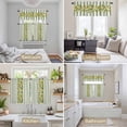 thumbnail image 6 of Sage Green Stripes Kitchen Curtains Sets for Windows 24 Inch Length, Summer Spring Botanical Lemon Leaves Rod Pocket Window Treatments Tier Curtains and Valances Set for Bedroom/Bathroom, 6 of 8