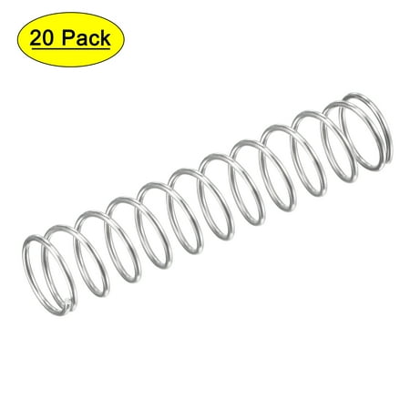 

11mmx0.9mmx50mm 304 Stainless Steel Compression Spring 11N Load Capacity 20 pcs