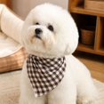 thumbnail image 6 of Pet Accessory, Brown Gingham Fall Dog Bandana, Adjustable Tie-On Pet Dog Supplies, Breathable Flannel Dog Bandana, Lightweight Brown Plaid Triangle Bib Suitable for Small Pets,, 6 of 7