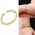 thumbnail image 4 of HOOUN 18K Gold Plating Women Men Bracelet Curb Figaro Chain Fashion Bangle Jewelry New, 4 of 7