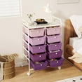 thumbnail image 4 of Costway 10-Drawer Storage Cart Utility Rolling Trolley Kitchen Organizer Purple, 4 of 8