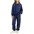 thumbnail image 2 of NAISIBABY Outfit Sets for Girls Long Sleeve Crew Neck Sweatshirt +Pants Fall 2-Piece Set Navy Size 15, 2 of 6