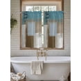 thumbnail image 7 of Tier Curtains 45 Inches Long, Teal Blue Window Treatment Curtain Drapes, Brown White Minimalist Retro Smear Ombre Art Window Half Privacy Curtains for Bedroom Bathroom, 42"x45", 2 Panels, 7 of 7