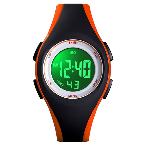 Reloj digital para niños, esfera redonda, estilo deportivo, reloj de pulsera digital con pantalla LCD impermeable para niños sidaley EL4557-03