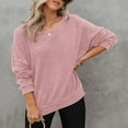 thumbnail image 6 of Hessimy Womens Oversized Waffle Knit Crewneck Sweatshirts Long Sleeve Side Slits Casual Pullover Sweatshirt Tops(Light Pink,M), 6 of 6