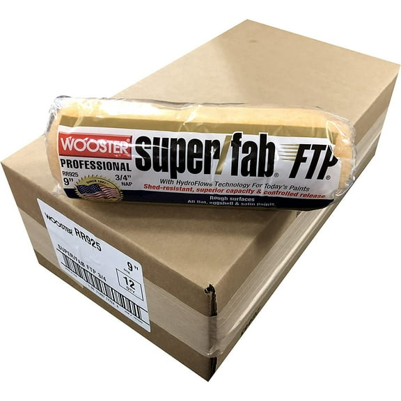 Wooster Brush RR925-9 Inch Super/Fab FTP Roller Cover, 3/4-Inch Nap - Pack of 12