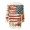 thumbnail image 4 of Vetsdori July 4th T Shirts for Women Summer American Flag Pullover Plus Size 3/4 Sleeve Red White and Blue Graphic,Casual Independence Day Ladies Tops Crew Neck, 4 of 5