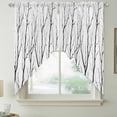 thumbnail image 2 of Black Branches Swag Valances for Windows, Kitchen Window Curtains Over Sink, Modern Abstract Art Forest Silhouettes Window Treatment Curtains for Living Room/Bedroom Curtains 2 Panel Sets 36"x45", 2 of 8