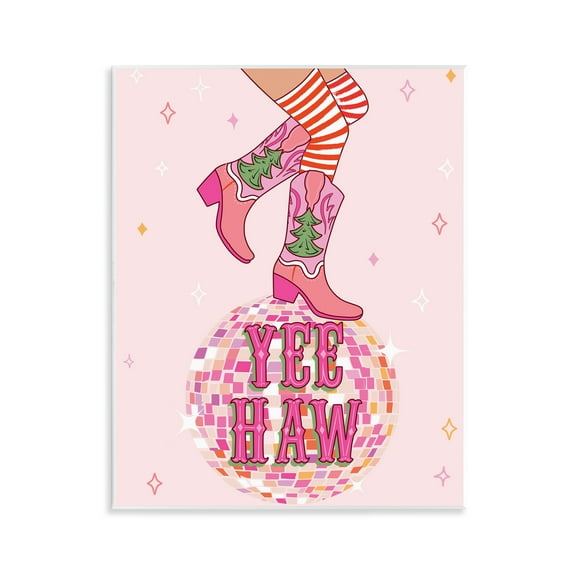 Stupell Industries Yeehaw Christmas Cowboy Holiday Painting Unframed Art Prints Wall Art, 11 x 14