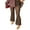Dark Brown, variant on Rdhnmea Women Flare Pants Lace See-Through Elastic Waist Trousers Bottoms