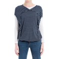 thumbnail image 2 of Max Studio London Womens Bubble Hem Basic T-Shirt, Blue, Small, 2 of 7