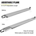 thumbnail image 2 of VEVOR Aluminum Scaffold Plank, 8-13ft Telescoping Plank, 440lbs Aluminum Extension Plank, 12.5 inch Width, Aluminum Work Plank with Skid-Proof Platform Scaffold Ladder Accessory, 2 of 9