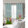 thumbnail image 4 of Happy Easter Blackout Curtains for Bedroom Living Room Darkening Curtains 84 Inch Length 2 Panels Set Spring Cute Rabbit Ears Grass Wooden Grain Window Curtain Window Treatment Grommet Drapes 42"x84", 4 of 9