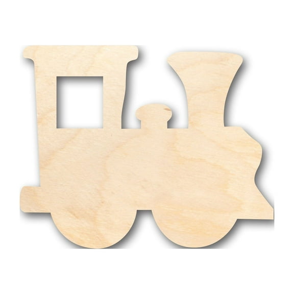 Unfinished Wood Train Locomotive Shape - Craft - up to 46" DIY 4" / 1/4"
