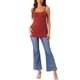 thumbnail image 2 of Camisetas sin mangas para mujer INSPIRE CHIC con sujetador incorporado, ajuste slim, tirantes ajustables, escote redondo, talla XS, color burdeos, 2 of 6