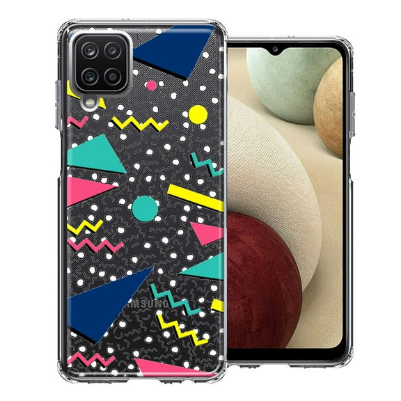 MUNDAZE for Samsung Galaxy A12 90's Swag Shapes Design Double Layer Phone Case Cover