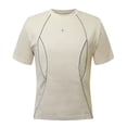 thumbnail image 4 of TSADFHJI Mens Ribbed Tank Tops Christmas Mens T Shirt Oversized Reflective Strip Suede Tee with Star Detailing L Beige, 4 of 7