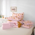 thumbnail image 6 of Manfei Christmas Golden Snowflake 7pcs Queen Bedding,Festive Farm Cattle Bedding Comforter Set Queen,Pink Reversible, 6 of 7
