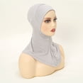 thumbnail image 4 of MEICHEN Women's Neck Full Coverage Head Scarf Plain Cotton Blend Turban Cap Ladies Daily Wear Muslim Hijab For Church, 4 of 4