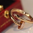 thumbnail image 4 of Anillo De Uñas De Oro Rosa De 18 Quilates De Acero De Titanio Sin Decoloración Diamante Que Combina Con Todo Dedo Índice Inoxidable, 4 of 4