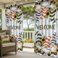 thumbnail image 2 of Dwarf Sunflower Outdoor Curtains for Patio, Bee Retro Waterproof Outside Curtains Privacy Blackout Curtain for Porch Pergola Cabana, 2 Panel 54W x 95L Inch, 2 of 9