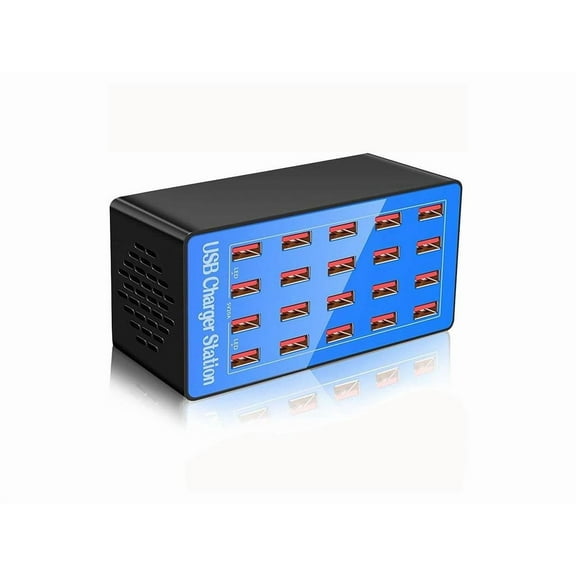 USB Charger Station, 20-Port 100W/20A Multiple USB Charging Station,Multi Ports USB Charger Charging for Smartphones,Tablets,and Other USB Devices