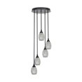 thumbnail image 1 of Empire 5 Light Cluster Pendalier In Matte Black Finish With 5" Black Fusion Glass, 1 of 1