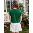 thumbnail image 4 of Arshiner Girls Casual Short Sleeve T Shirts Crop Tops Basic Summer Drop Shoulder Shirts Loose Solid Color Blouse Tee, 4 of 7