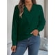 thumbnail image 4 of Blusa Plisada de Larga con Cuello en V para Mujer, Ideal para Oficina Verde XXL, 4 of 8