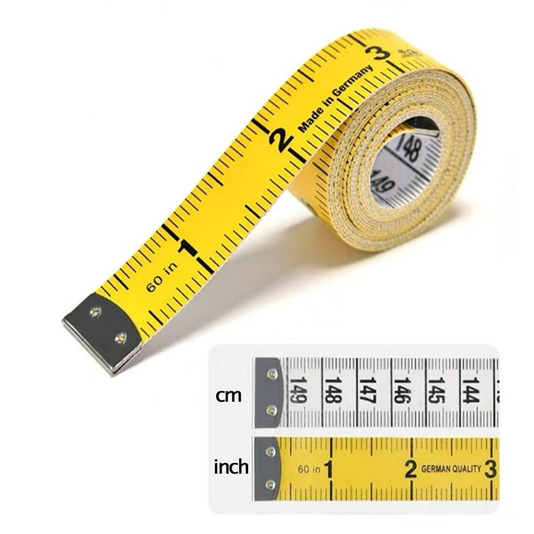 Unique Bargains Sewing Tailor Dieting Cloth Measure Tool Soft Flat Ruler Tape Yellow 1.5m 60