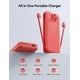 thumbnail image 2 of Power Bank Aonidi 12000mAh con Cables Integrados y Enchufe de Pared AC, 2 of 8