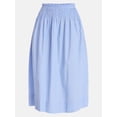 thumbnail image 6 of Time and Tru Women's Smocked Waist Cotton Midi Skirt, Sizes XS-XXXL, 6 of 6