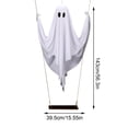 thumbnail image 3 of Halloween Decorations Outdoor - 5 FT Large Hanging Swing Ghost Halloween Decor with String Lights, Spooky Cute Ghosts Decorations for Front Porch Yard Tree, 3 of 7