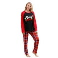 thumbnail image 1 of Matching Family Christmas Pajamas Plaid Long Pants Tops Vacation Pjs Sets Sleepwear Couple, 1 of 6