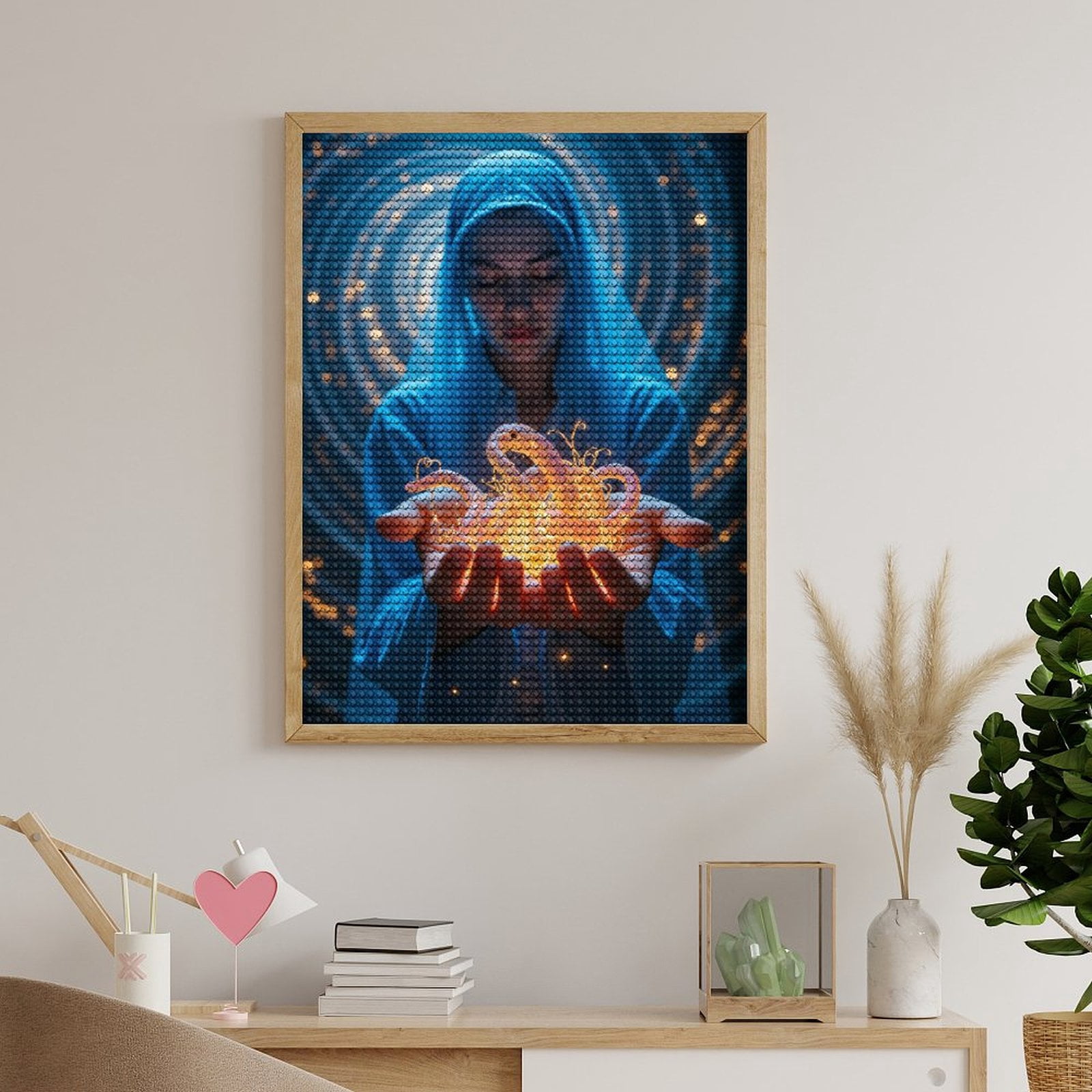 Diamond Art Kits for Adults, Mystical Aura Woman Holding Lights 5D Diamond Painting Kits for Adults Beginners, DIY Full Drill Diamond Painting, Gem Art and Crafts 12x16