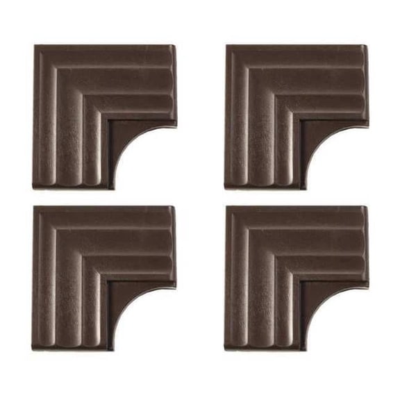 Mirredge Corner Plates, 3 in L, 3 in W, 1/4 in H, Wood Grain 53514