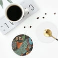 thumbnail image 5 of Kll Round Shape Drink Coasters Set Of 4,Pu Leather Absorbent Coasters Set Decorative Coffee Cup Coasters Housewarming Gift For Home Decor-Rich Fish, 5 of 9