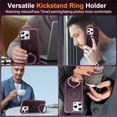 thumbnail image 5 of for iPhone 12 Pro Max Case & iPhone 13 Pro Max Case with Invisible  Ring Stand Translucent 12 & 13 Pro Max Phone Case 6.7" [Compatible with MagSafe][Great Grip Feeling], Wine Red, 5 of 7
