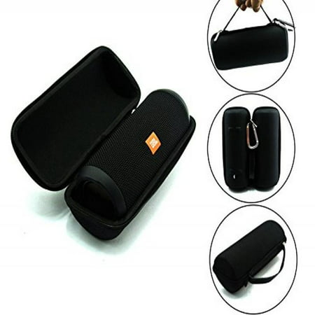 JBL Flip 3 Splash proof Portable Bluetooth speaker, Black PLUS Protective Hard Cover Portable Case, Black with