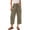 Khaki, variant on Women's Elastic Waist Contrast Stitch Pocket Wide Leg Pants, Breathable Comfort Trousers for Outdoor Activities & Casual Wear Gray S