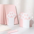 thumbnail image 2 of Cute Cat Paw Book Stand Holder Shelf Desktop Bookends for Kid Child Student 2PCS, 2 of 19