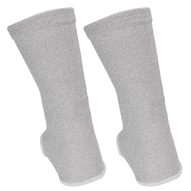 Almohadilla conductora de fibra de plata para el tobillo, funda para el tobillo para terapia con máquina TENS, electroterapia (gris)