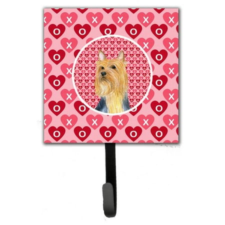 Caroline's Treasures Silky Terrier Valentine's Love and Hearts Leash Holder and Wall Hook