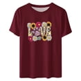 thumbnail image 3 of Camisetas de Manga Corta para Mujeres de Longitud Regular de Poliéster Sólido, Camiseta de Fiesta de Mayo Y Blusa Del Festival para la Primavera Y el Verano, 3 of 3